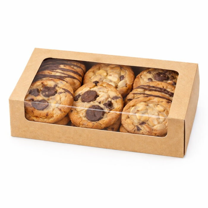 Caja cartón kraft laminada con ventana 190x113mm A44mm - 50Uds
