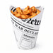 Vaso para snack de cartón blanco con cierre decoración News 270ml A118mm - 50Uds