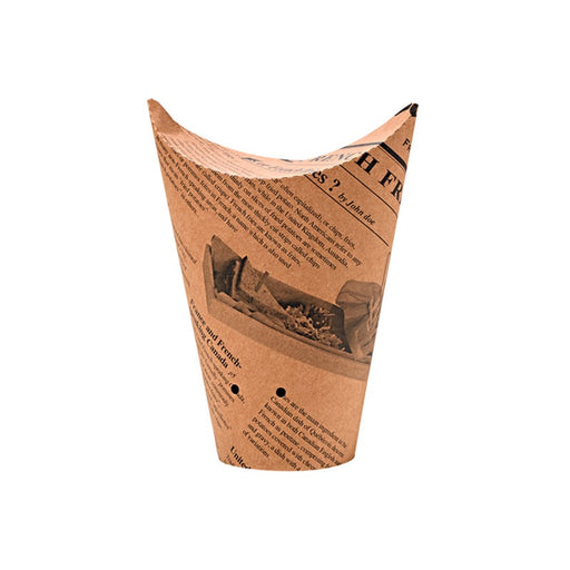 Pote de cartón marrón con cierre decoración News para Burritos/Wraps/Snacks 480ml A123mm - 50Uds
