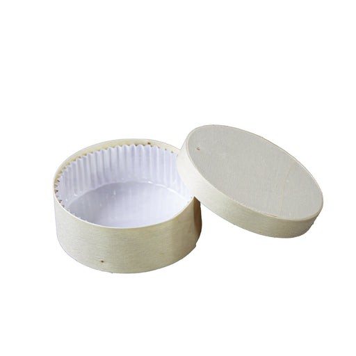 Caja redonda de madera FSC mix + papel de horno 271ml Ø100mm A42mm - 10Uds