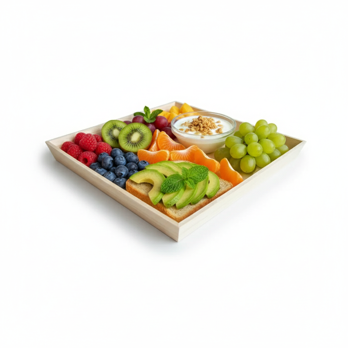 Bandeja cuadrada de madera Noa 390x390mm A40mm - 10Uds