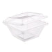 Envase Deli PET Piramide transparente con tapa bisagra 250ml 105x105mm A55mm - 50Uds
