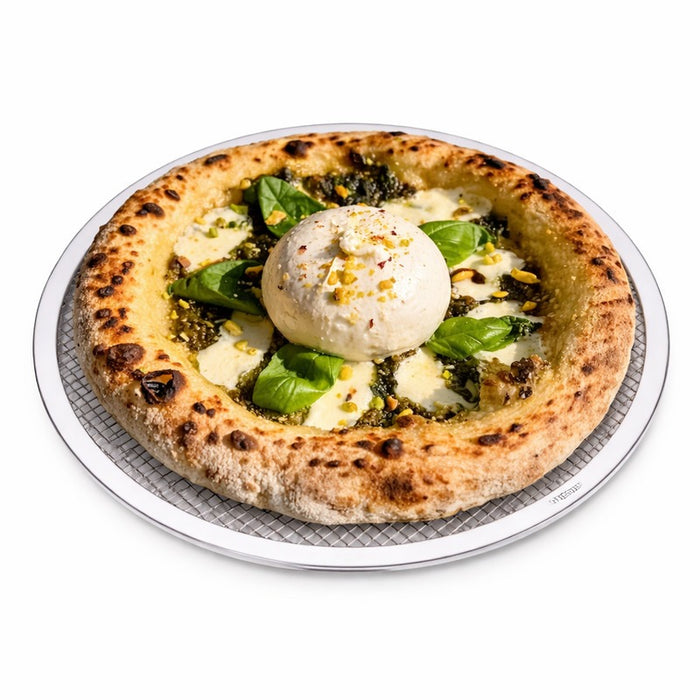 Rejilla redonda de aluminio para pizza con base perforada Ø203mm - 12Uds