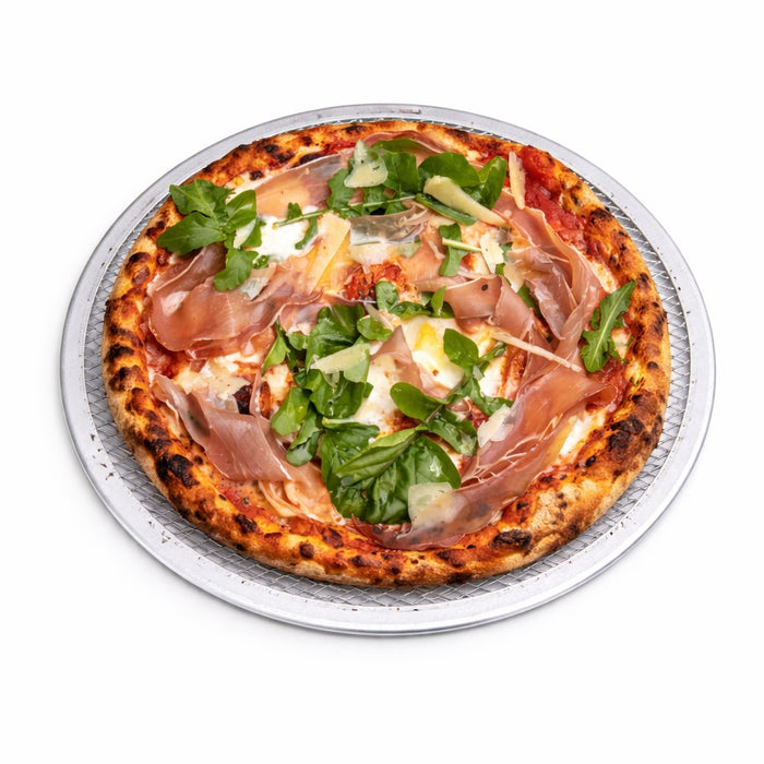Rejilla redonda de aluminio para pizza con base perforada Ø228mm - 12Uds