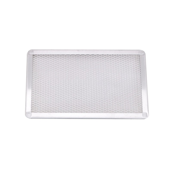Rejilla rectangular de aluminio para pizza con base perforada 300x200mm A10mm - 12Uds