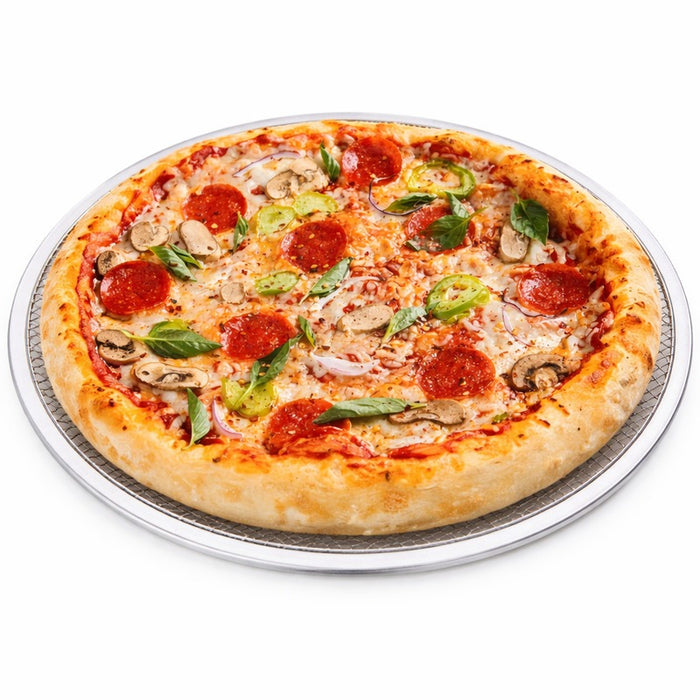 Rejilla redonda de aluminio para pizza con base perforada Ø330mm - 12Uds