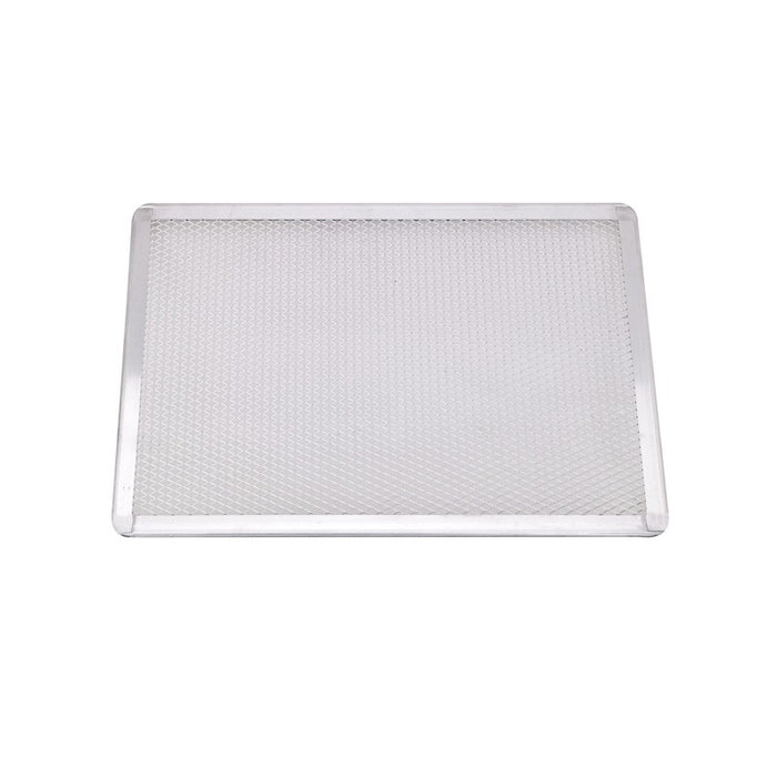 Rejilla rectangular de aluminio para pizza con base perforada 400x280mm A10mm - 12Uds