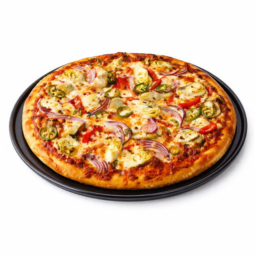 Bandeja/placa negra para pizza de aluminio anodizado Ø228mm - 12Uds