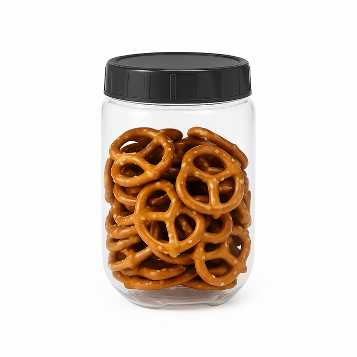 Combo tarro Bokolock PET reutilizable con tapa con clip, apilable 1000ml A170mm - 24Uds