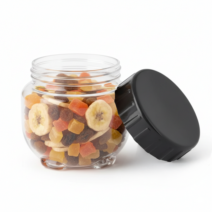 Combo tarro Bokolock PET reutilizable con tapa con clip, apilable 550ml A90mm - 36Uds