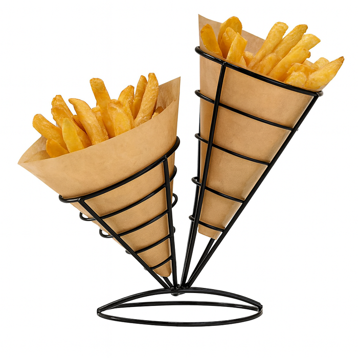 Doble porta conos de metal negro 267x241mm - 6Uds