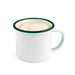 Taza de acero esmaltado blanco Enamely con borde verde 500ml A90mm - 12Uds