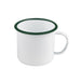 Taza de acero esmaltado blanco Enamely con borde verde 750ml A100mm - 12Uds