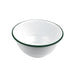 Cuenco de acero esmaltado blanco Enamely con borde verde y plano 1000ml Ø180mm A80mm - 12Uds