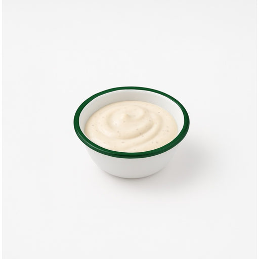 Cuenco de acero esmaltado blanco Enamely con borde verde y plano 470ml Ø140mm A70mm - 12Uds