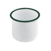 Bote de acero esmaltado blanco Enamely con borde recto y verde 1200ml A120mm - 12Uds