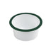 Bote de acero esmaltado blanco Enamely con borde recto y verde 160ml A45mm - 12Uds