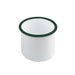 Bote de acero esmaltado blanco Enamely con borde recto y verde 350ml A80mm - 12Uds