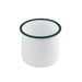 Bote de acero esmaltado blanco Enamely con borde recto y verde 730ml A100mm - 12Uds