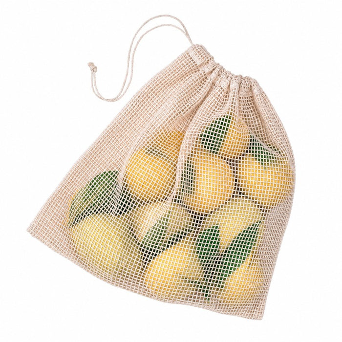 Bolsa de malla de algodón natural con cierre de cordón 300mm A340mm - 50Uds