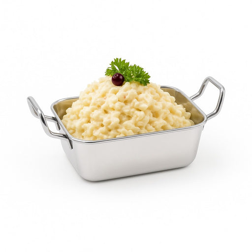 Mini plato rectangular inox con asas 420ml 140x90mm - 12Uds