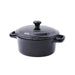 Mini olla negra redonda de porcelana con tapa 160ml Ø135mm A75mm - 12Uds