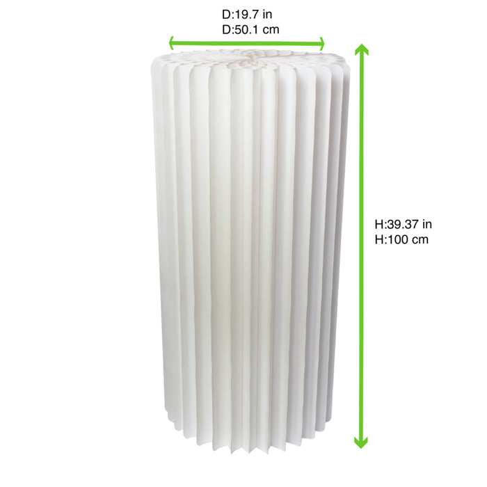 Mesa plegable blanca iluminada con tablero acrílico  H1 000mm - 1Uds