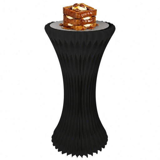 Torre negra iluminada y plegable con bandeja de acrílico H1000mm Ø500mm - 1Ud