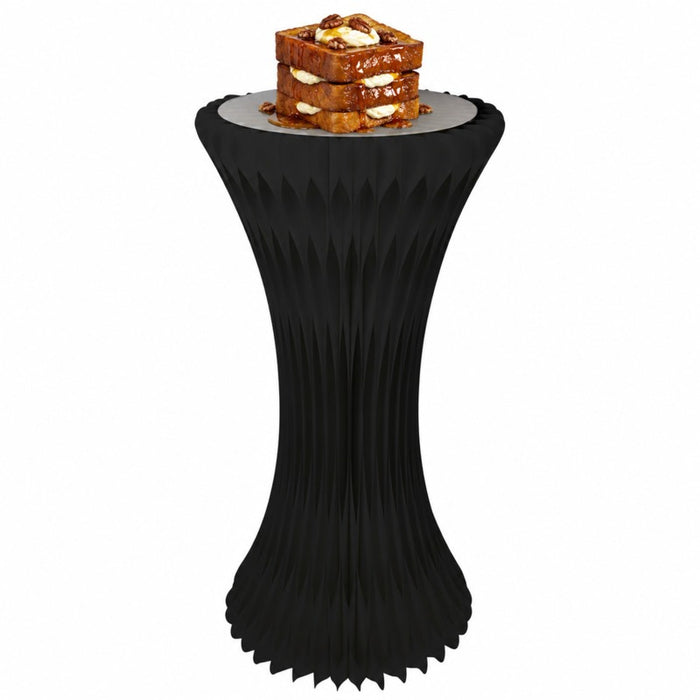 Torre negra iluminada y plegable con bandeja de acrílico H1000mm Ø500mm - 1Ud