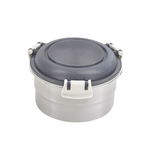 Noxbox Fiambrera redonda de acero inoxidable con tapa de pp negro 600ml Ø137mm A73mm - 12Uds
