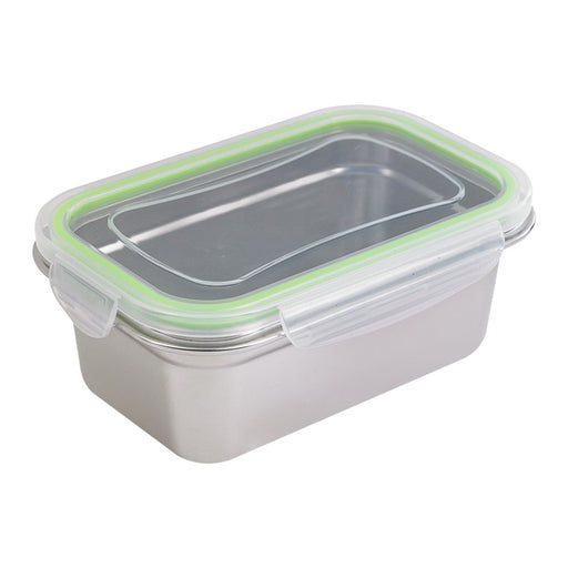 Noxbox Fiambrera rectangular de acero inoxidable con tapa transparente de pp 1000ml 193x125mm A70mm - 6Uds