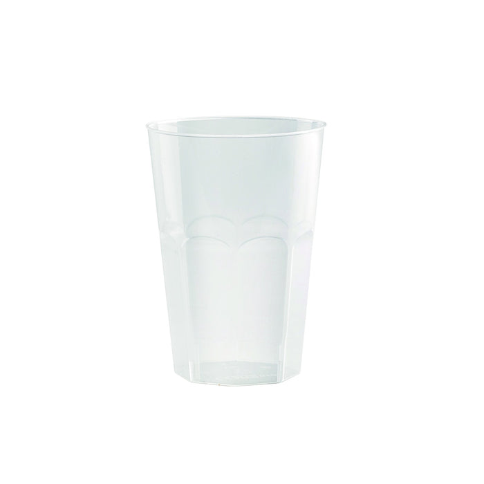Vaso facetado de PP reutilizable Optimal 340ml A108mm - 30Uds