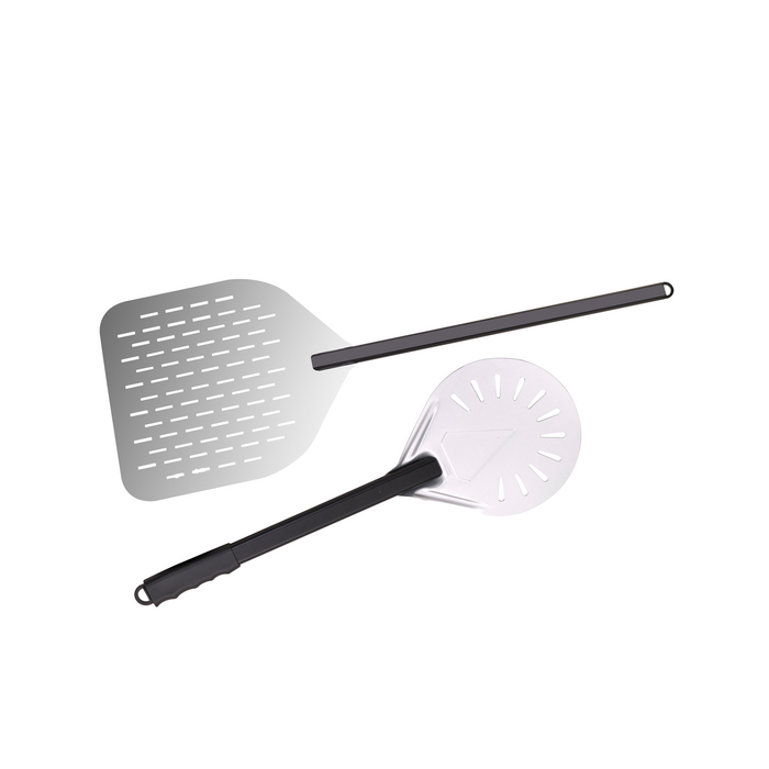 2 Palas Perforadas de aluminio para Pizza: Pala para hornear y Pala para voltear - 1Uds