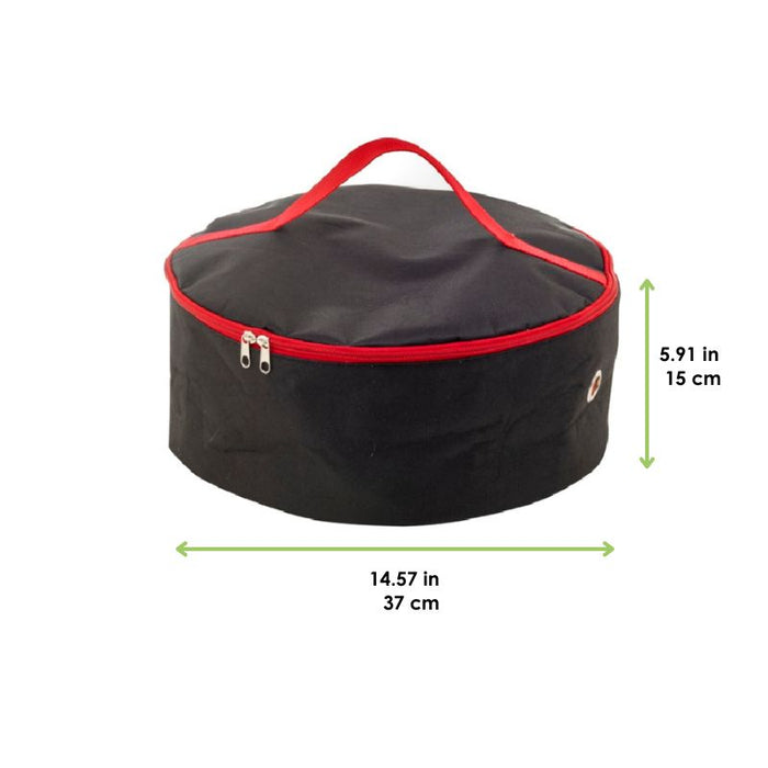 Funda redonda negra para pizza reutilizable y almuerzo bento D370mm A150mm - 5Uds