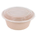 Cuenco reutilizable PP injectado beige con tapa transparente 1200ml Ø182mm A82mm - 50Uds