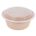 Cuenco reutilizable PP injectado beige con tapa transparente 1200ml Ø182mm A82mm - 50Uds