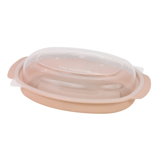 Cuenco reutilizable PP injectado beige con tapa transparente 600ml Ø120mm A76mm - 50Uds