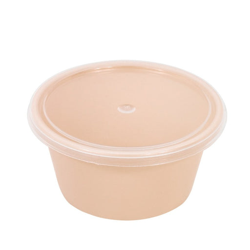 Cuenco reutilizable PP injectado beige con tapa transparente 60ml Ø64mm A30mm - 100Uds