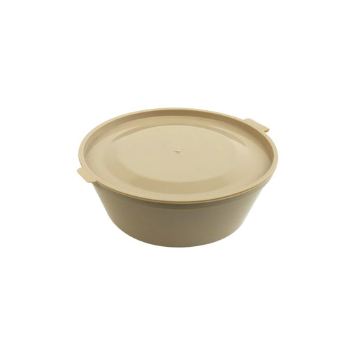 Cuenco reutilizable PP injectado beige con tapa transparente tapa 180ml Ø102mm A36mm - 100Uds