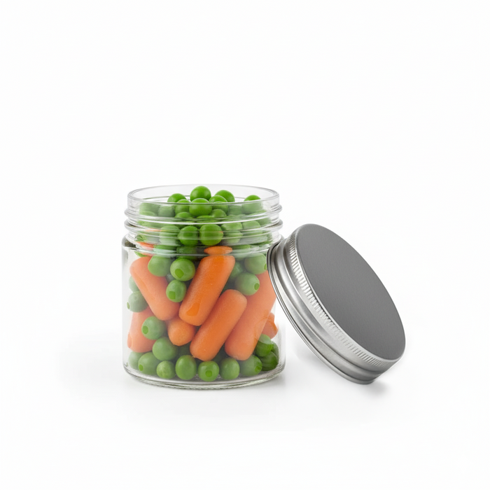 Combo tarro de Cristal BOKOJAR redondo con tapa de aluminio 180ml Ø70mm A75mm - 80Uds