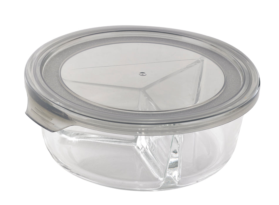 Bol de borosilicato COOK SHOW compartimentado + tapa de PP 930ml A66mm - 18Uds