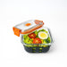Fiambrera COOK SHOW de vidrio borosilicato con tapa hermética de acrilico y funda de silicona 510ml 132x132mm A53mm - 24Uds