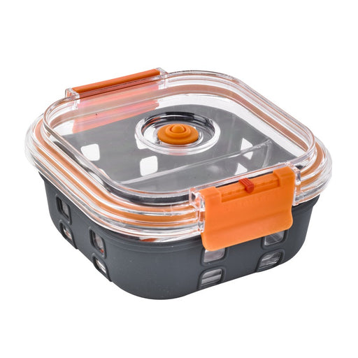 Fiambrera COOK SHOW de vidrio borosilicato con tapa hermética de acrilico y funda de silicona 770ml 152x152mm A60mm - 24Uds