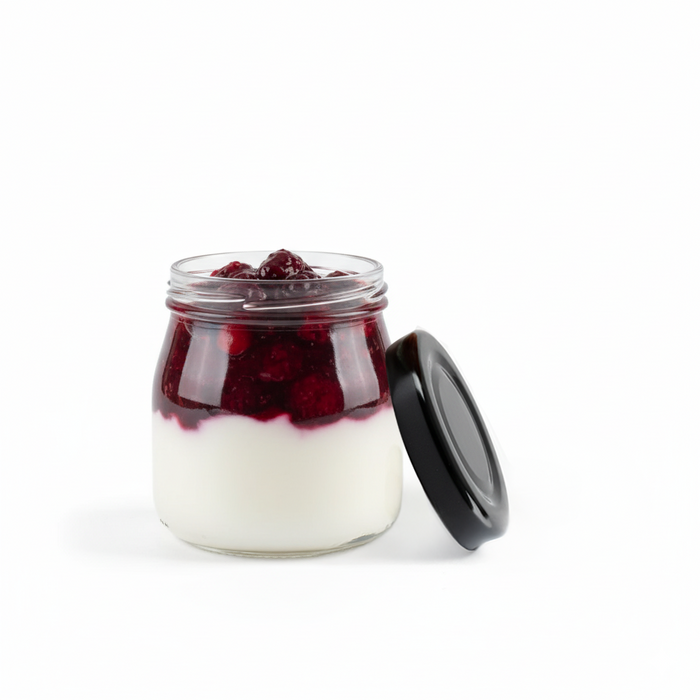 Combo tarro de Cristal BOKOJAR para pudding con tapa de hierro negra 150ml A80mm - 120Uds