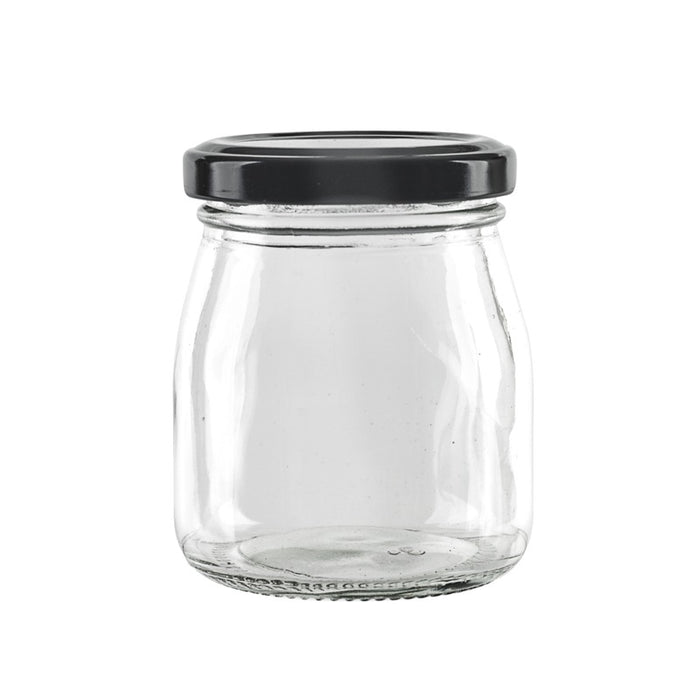 Combo tarro de Cristal BOKOJAR para pudding con tapa de hierro negra 150ml A80mm - 120Uds