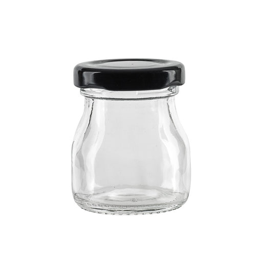 Combo tarro de Cristal BOKOJAR para pudding con tapa de hierro negra 50ml A58mm - 240Uds