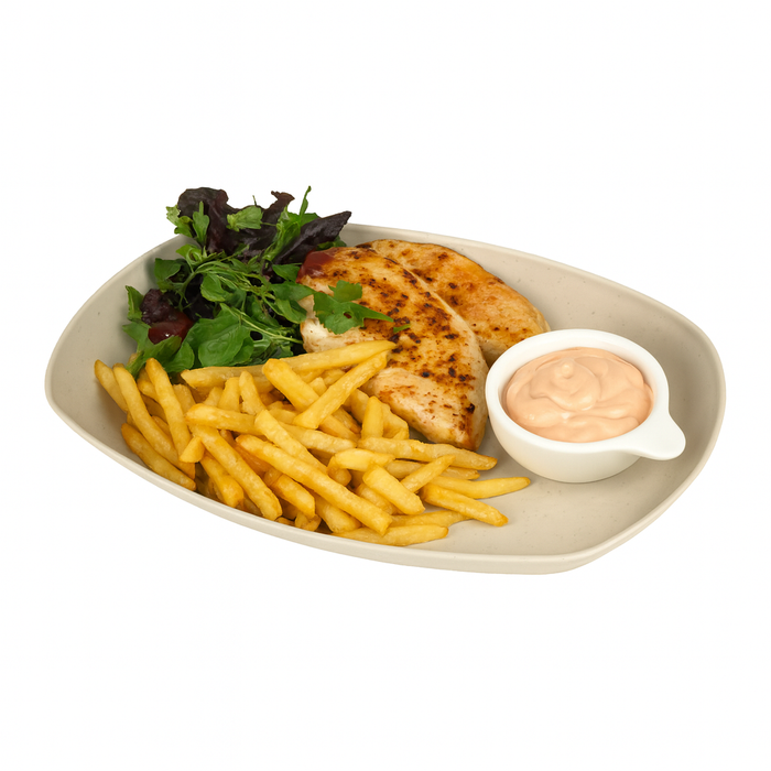 Plato Ovalado Reutilizable Huskly Beige 290x180mm A32mm - 48Uds