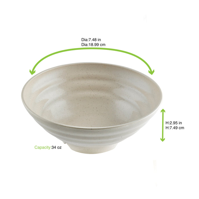 Cuenco Reutilizable Huskly Beige 1000ml Ø190mm A75mm - 12Uds