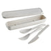 Kit de Cubiertos de caja Reutilizable Huskly (Cuchillo/Tenedor/Cuchara) Beige 210x55mm A250mm - 48Uds