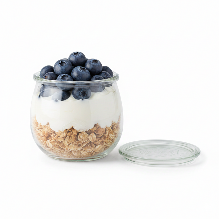 Combo bote de cristal con tapa de cristal WECK 480ml A85mm - 6Uds